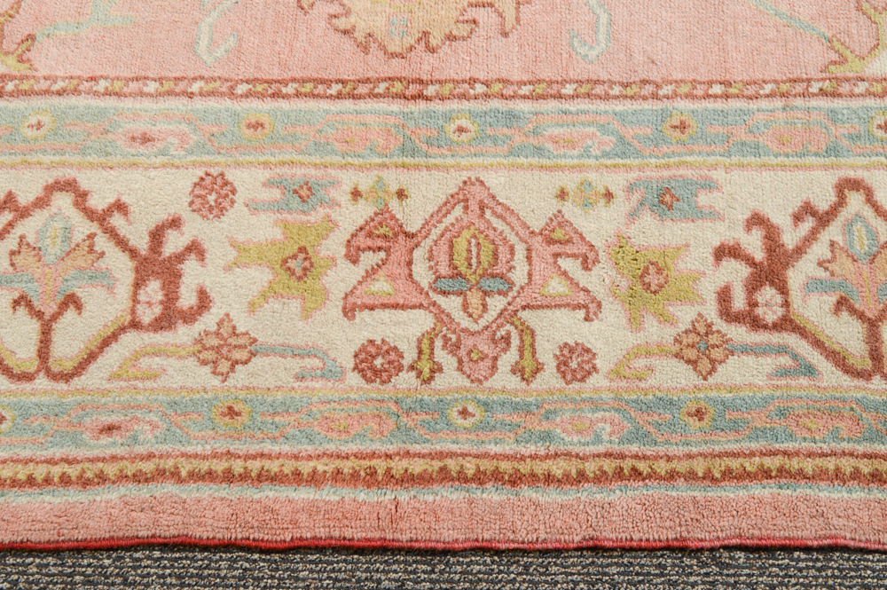 Antique Hand Knotted Turkish Oushak Area Rug