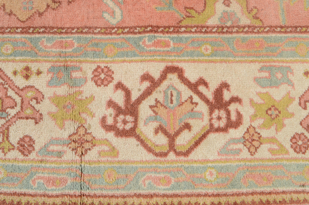 Antique Hand Knotted Turkish Oushak Area Rug