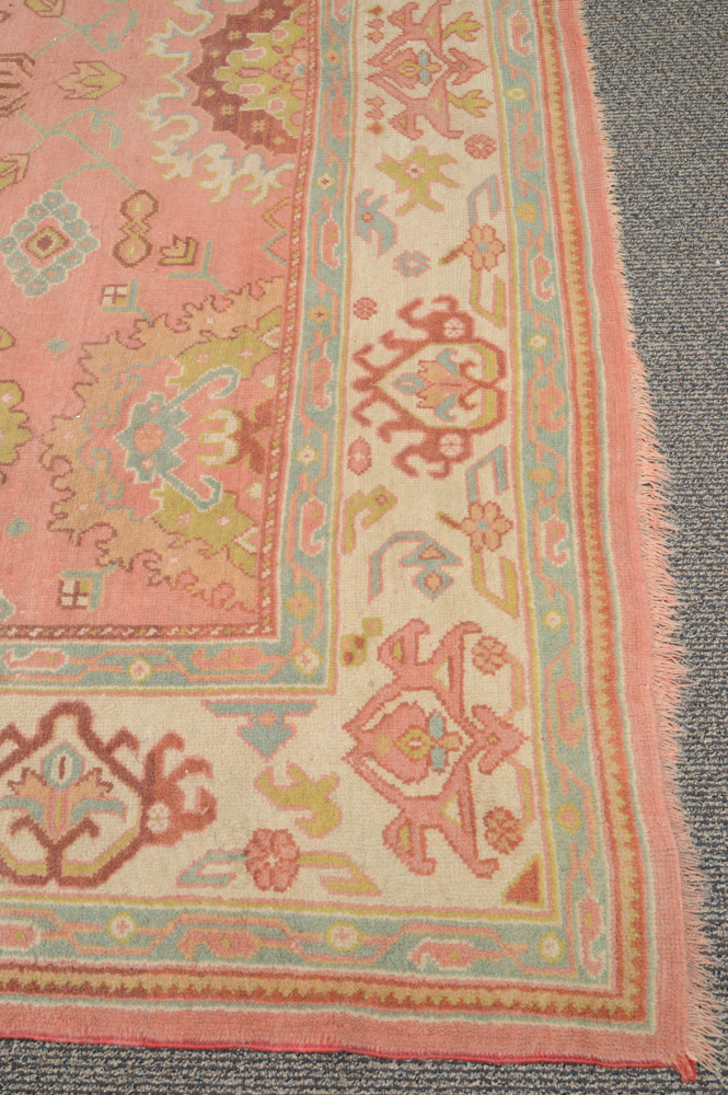 Antique Hand Knotted Turkish Oushak Area Rug