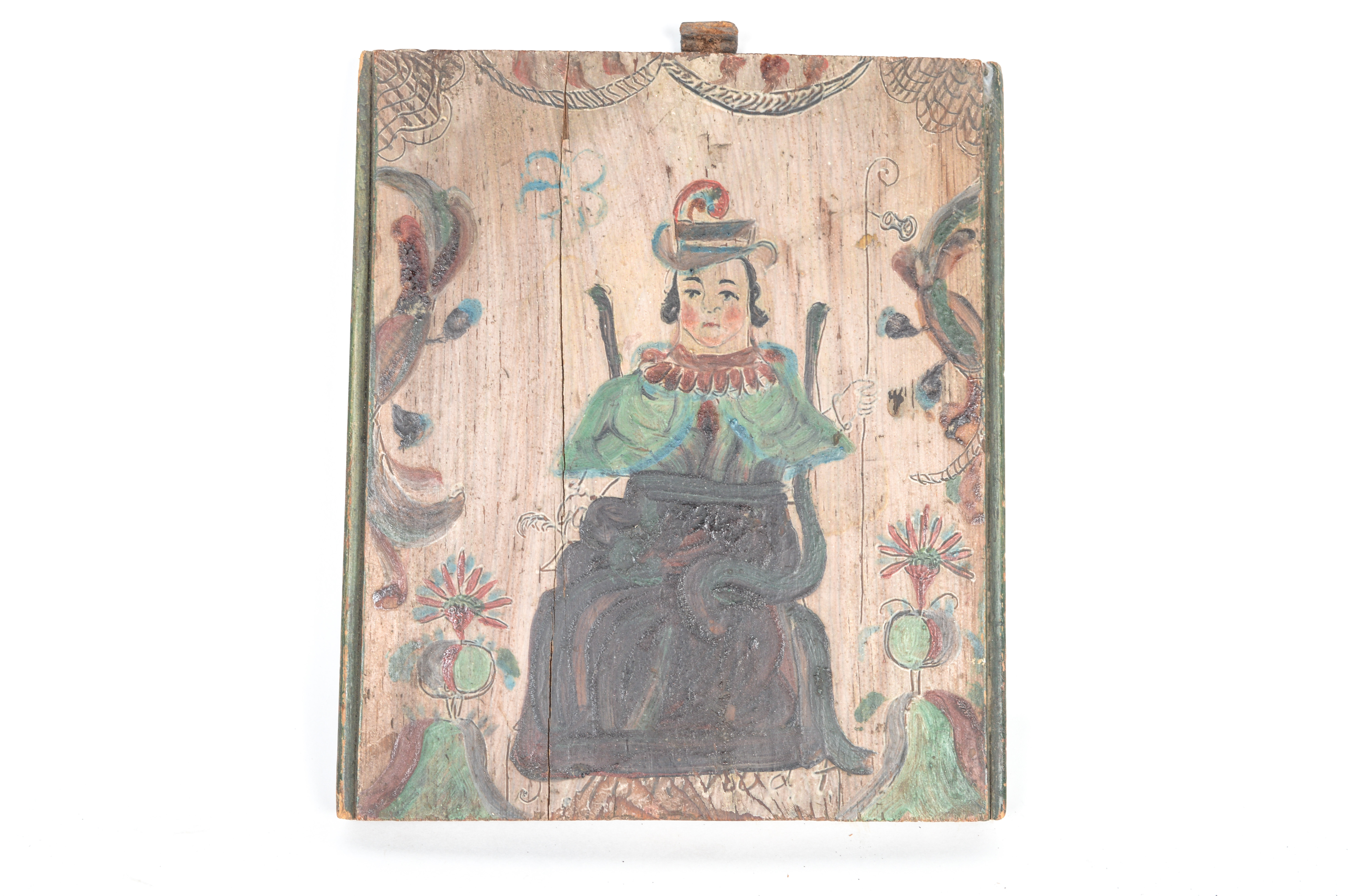 Antique Spanish Colonial Painting of Woman