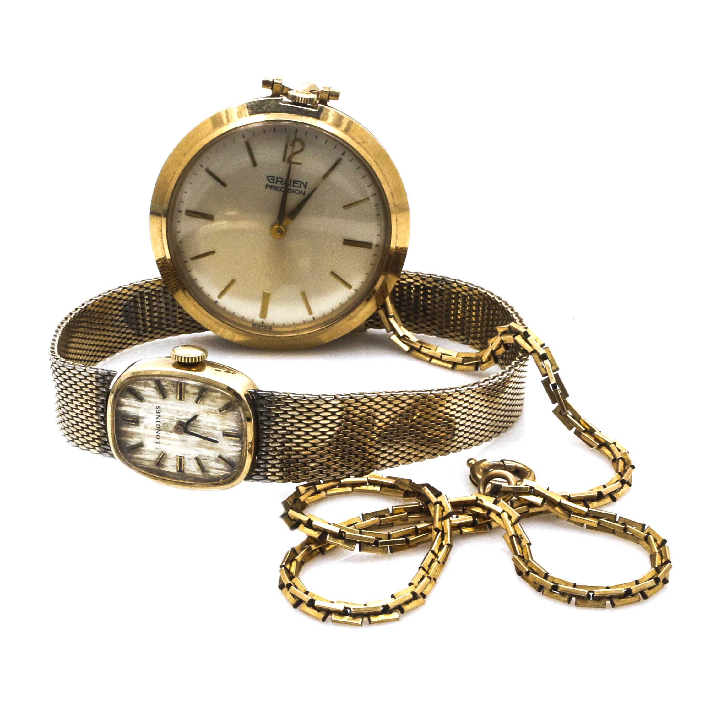 Gruen Pocket Watch and Longines Watch