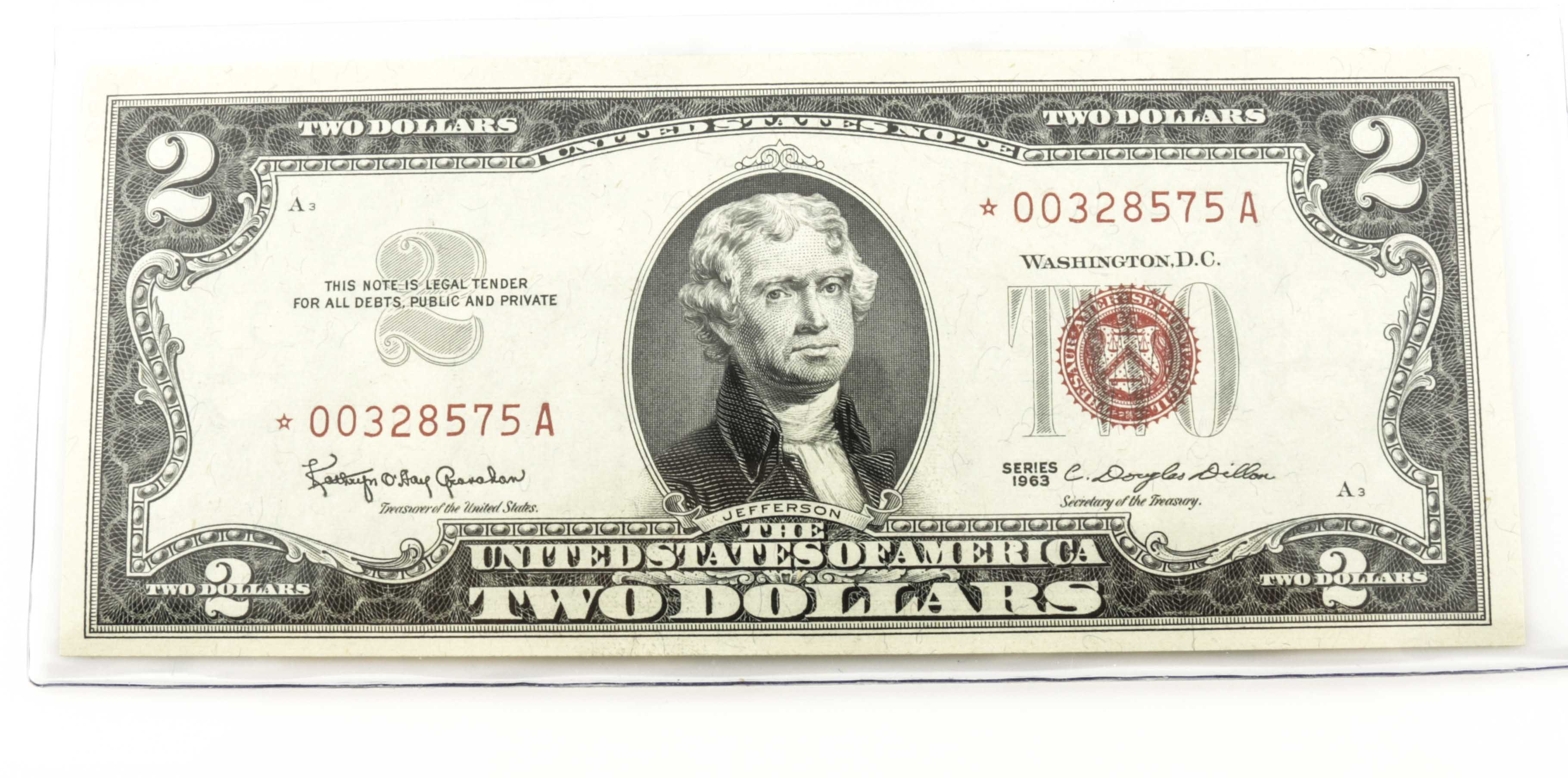 Three U.S. $2 Legal Tender Star Banknotes