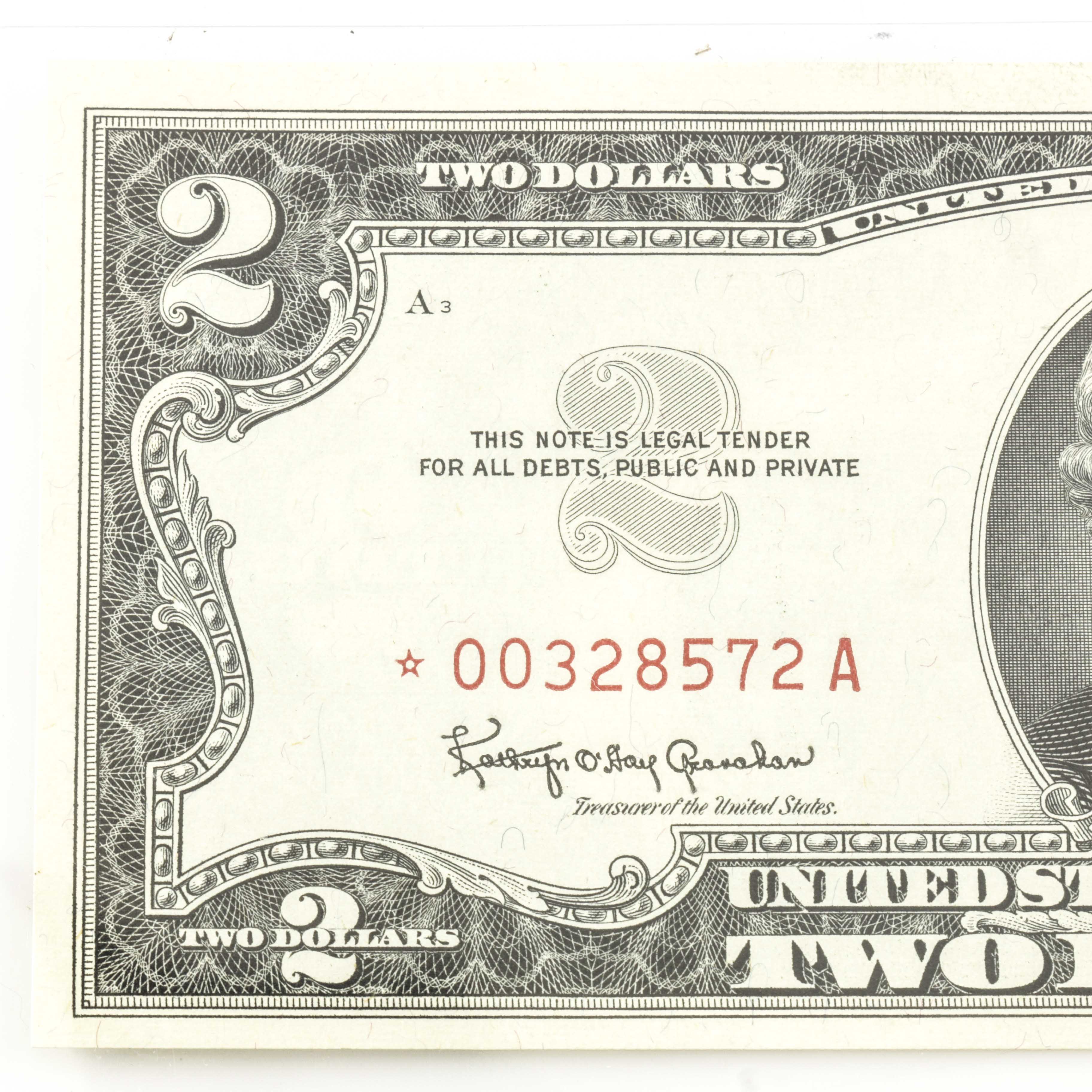 Three U.S. $2 Legal Tender Star Banknotes