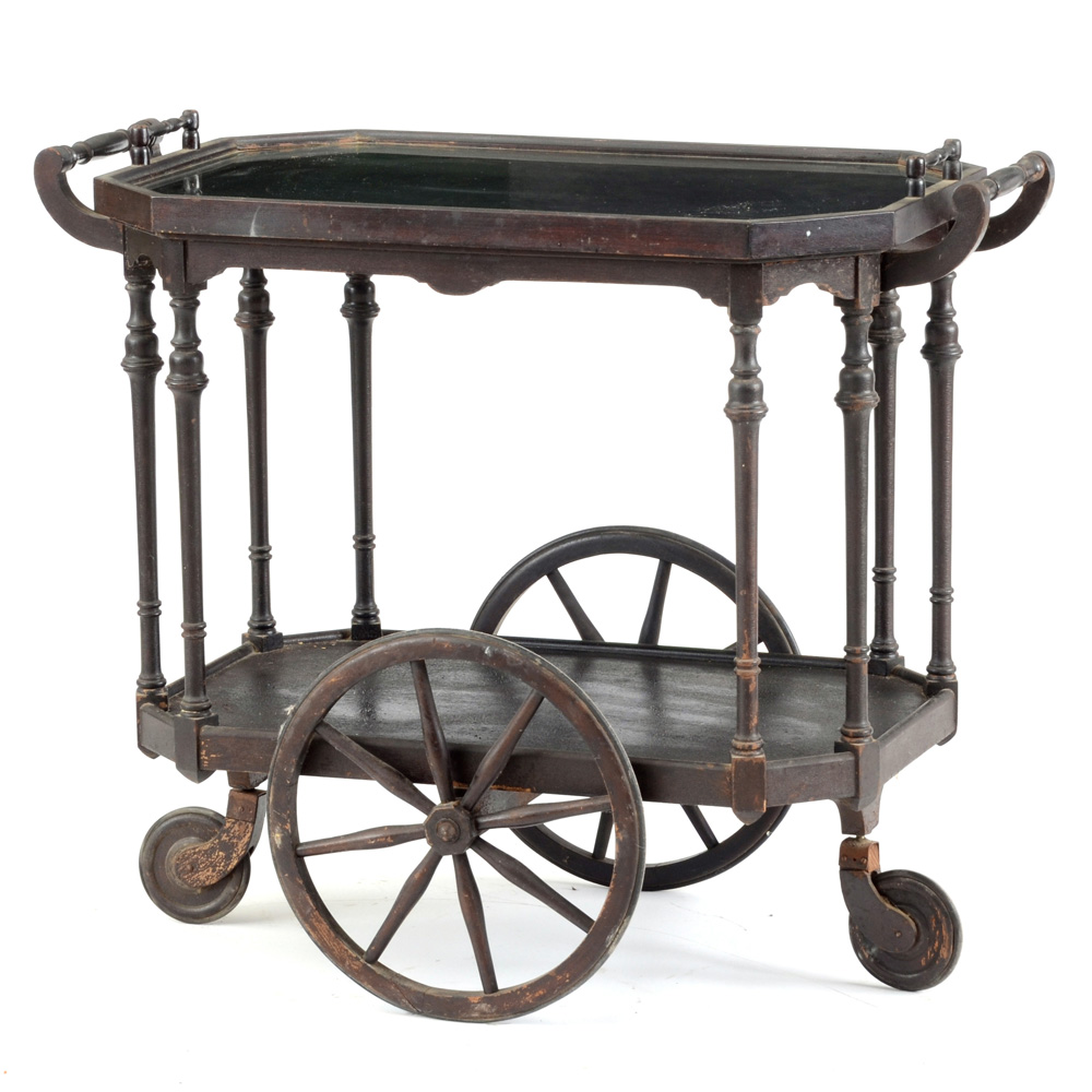 Painted Wooden Bar Cart