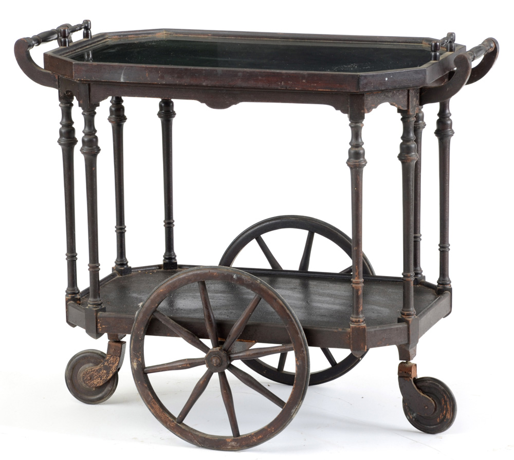 Painted Wooden Bar Cart