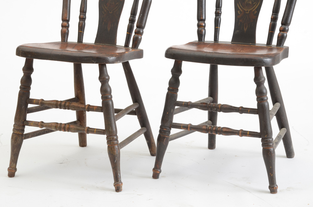 Pair of Early 19th Century Stenciled Chairs