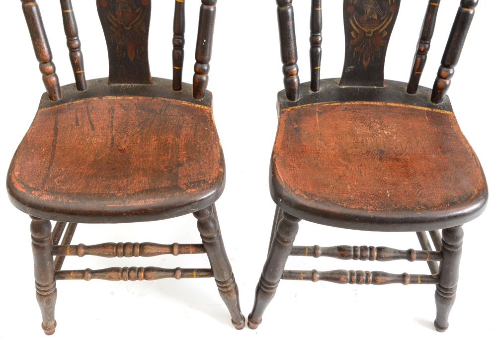 Pair of Early 19th Century Stenciled Chairs