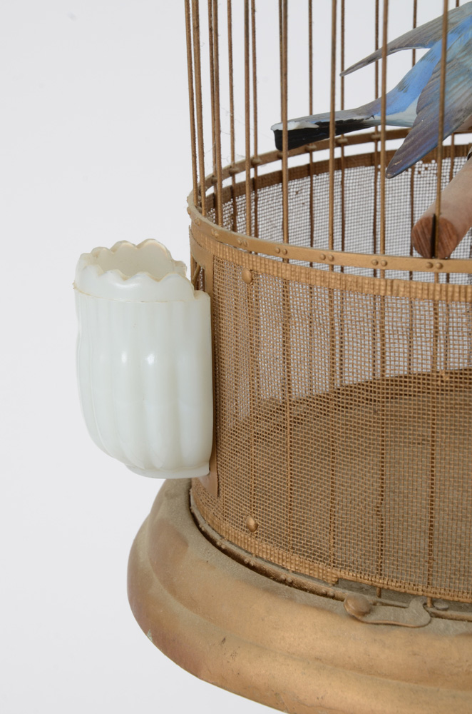 Vintage Hendryx Painted Metal Bird Cage with Stand