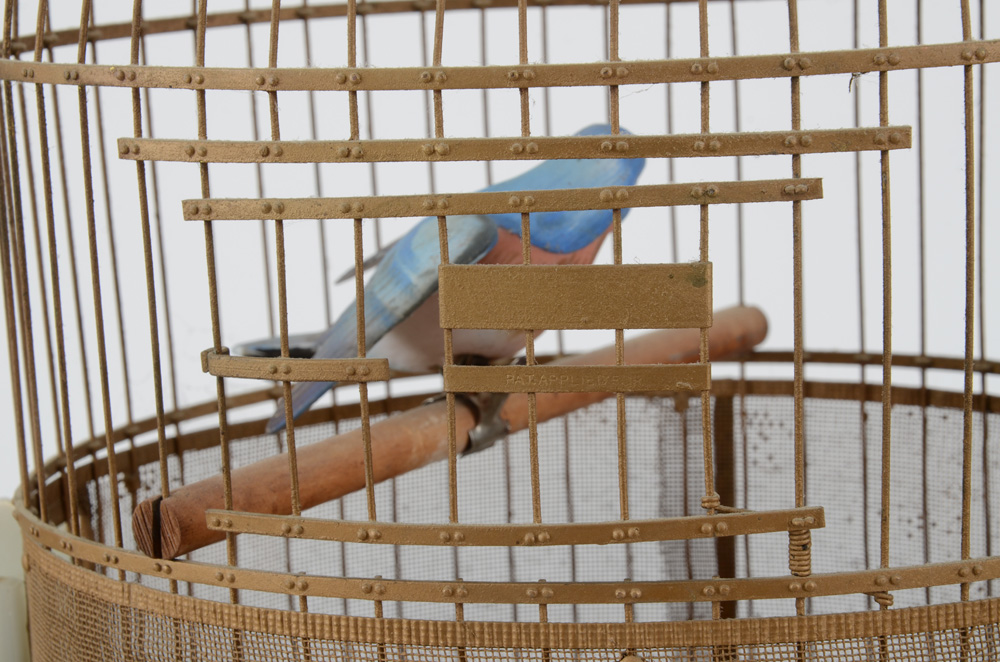 Vintage Hendryx Painted Metal Bird Cage with Stand