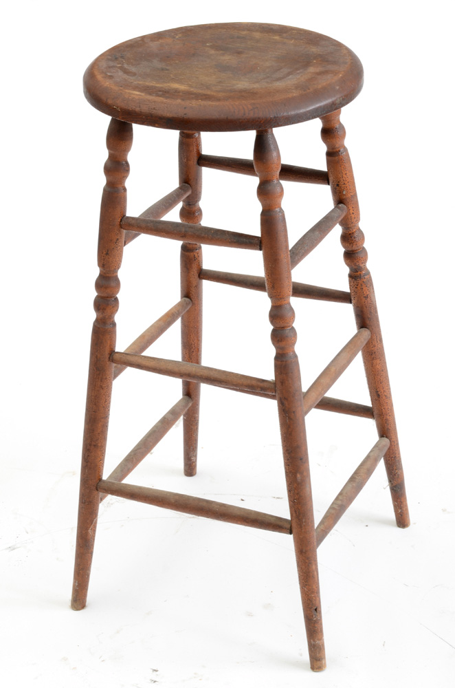 Antique Oak Bar Stool