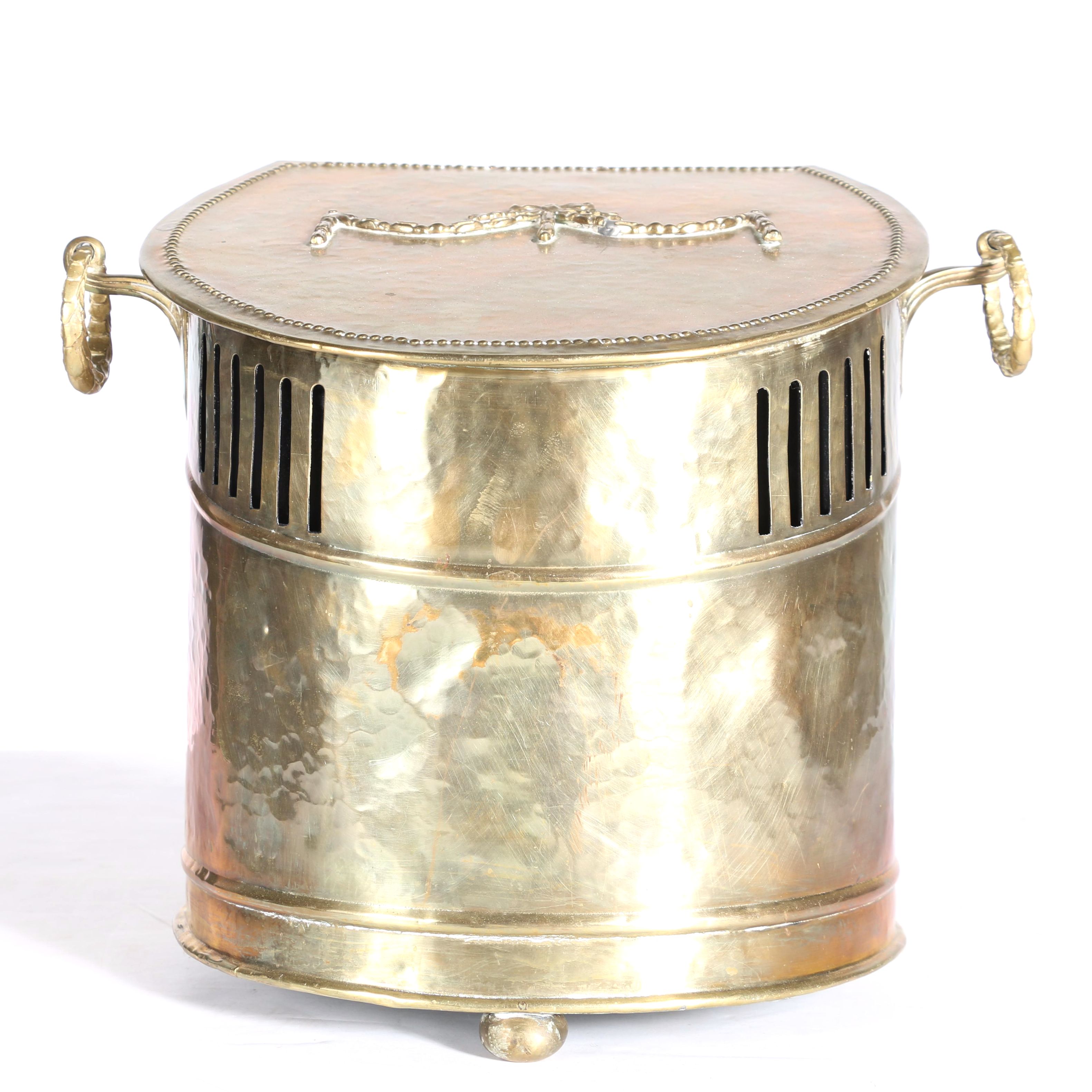 Vintage Brass Coal Scuttle