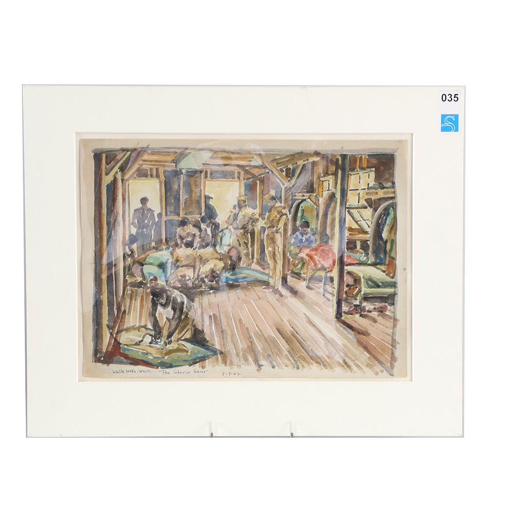 Masood A. Wilbert Warren Watercolor Painting "The Interior Game"