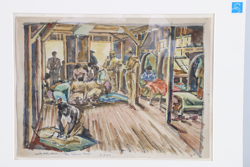 Masood A. Wilbert Warren Watercolor Painting "The Interior Game"