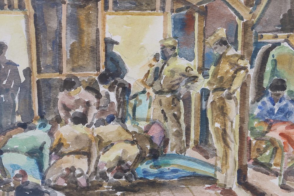 Masood A. Wilbert Warren Watercolor Painting "The Interior Game"