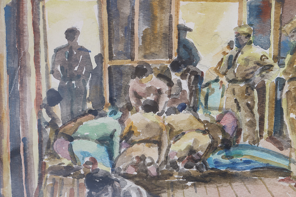 Masood A. Wilbert Warren Watercolor Painting "The Interior Game"