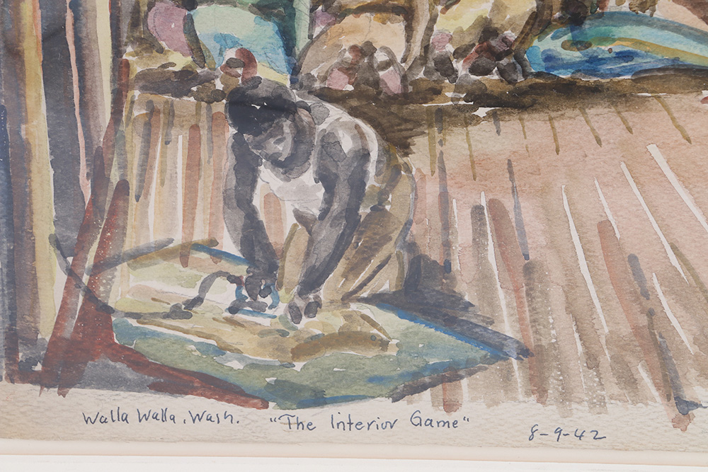 Masood A. Wilbert Warren Watercolor Painting "The Interior Game"