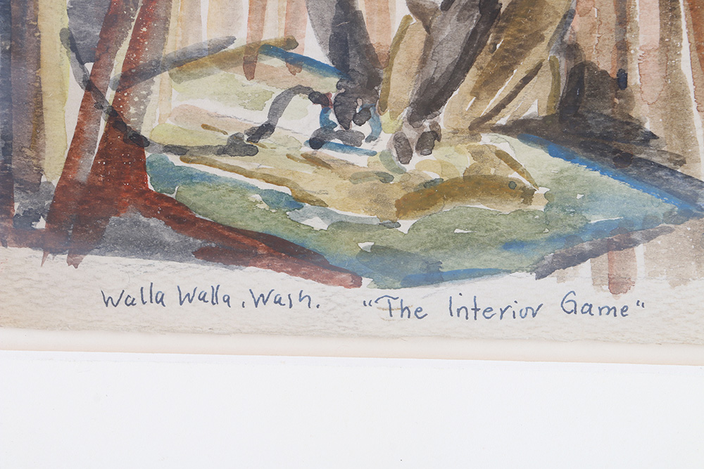 Masood A. Wilbert Warren Watercolor Painting "The Interior Game"