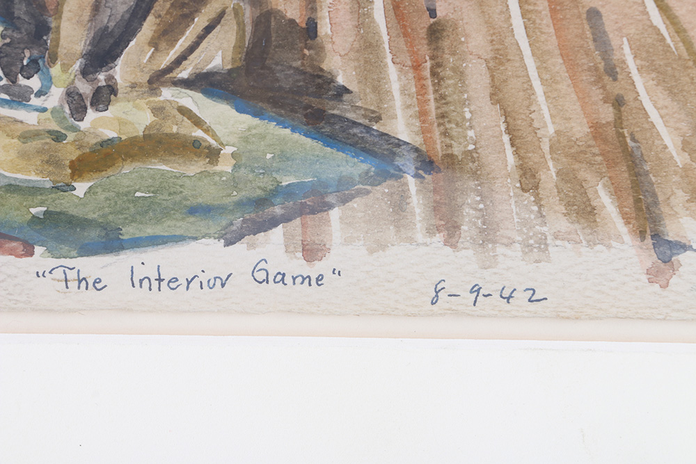 Masood A. Wilbert Warren Watercolor Painting "The Interior Game"