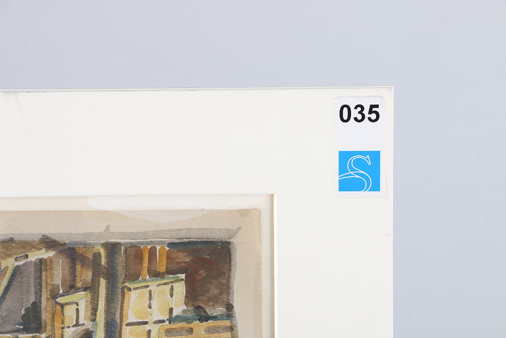 Masood A. Wilbert Warren Watercolor Painting "The Interior Game"