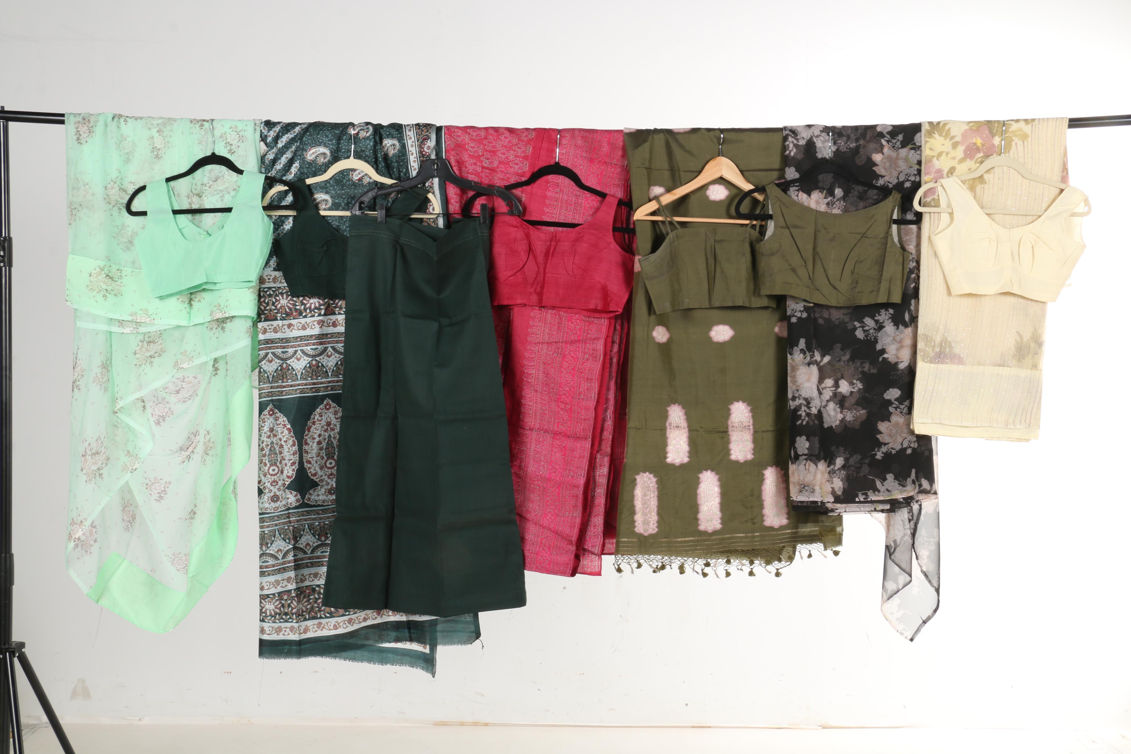 Collection of Floral Saris