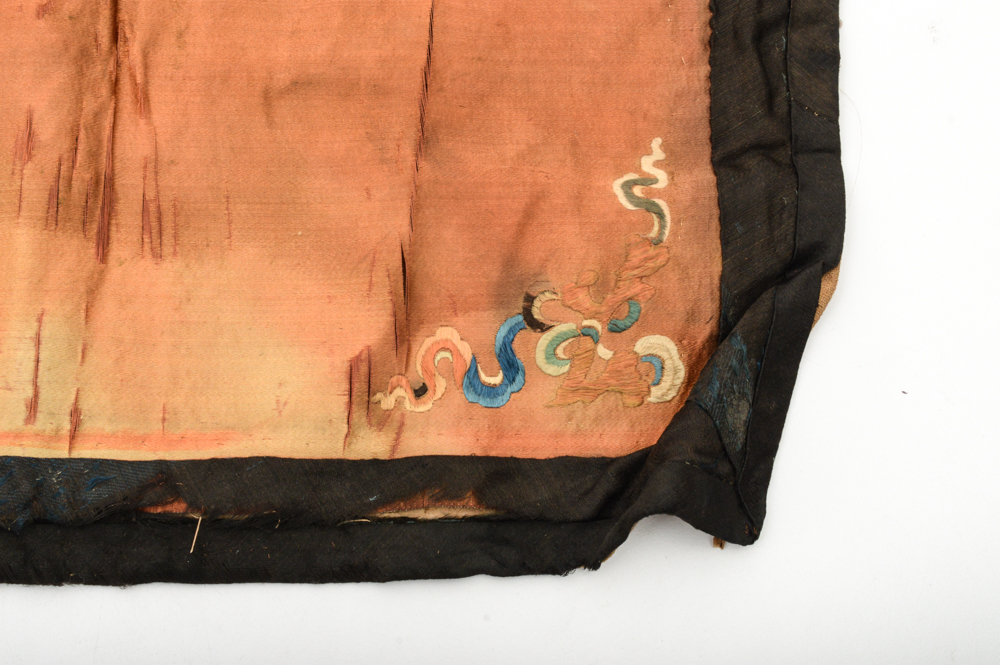 19th Century Chinese Embroided Silk Pipe Pouch