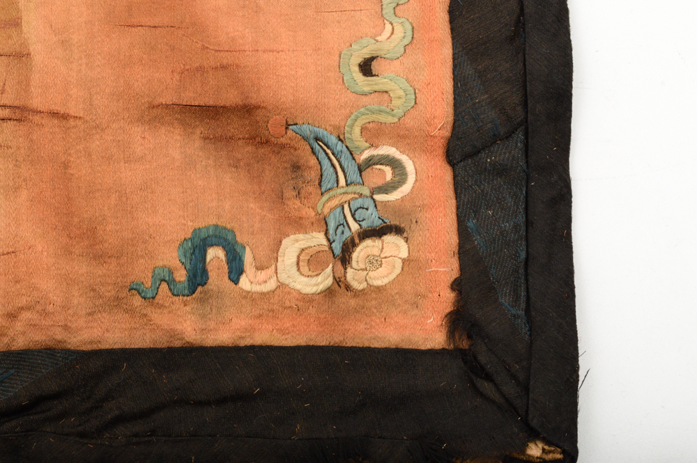 19th Century Chinese Embroided Silk Pipe Pouch