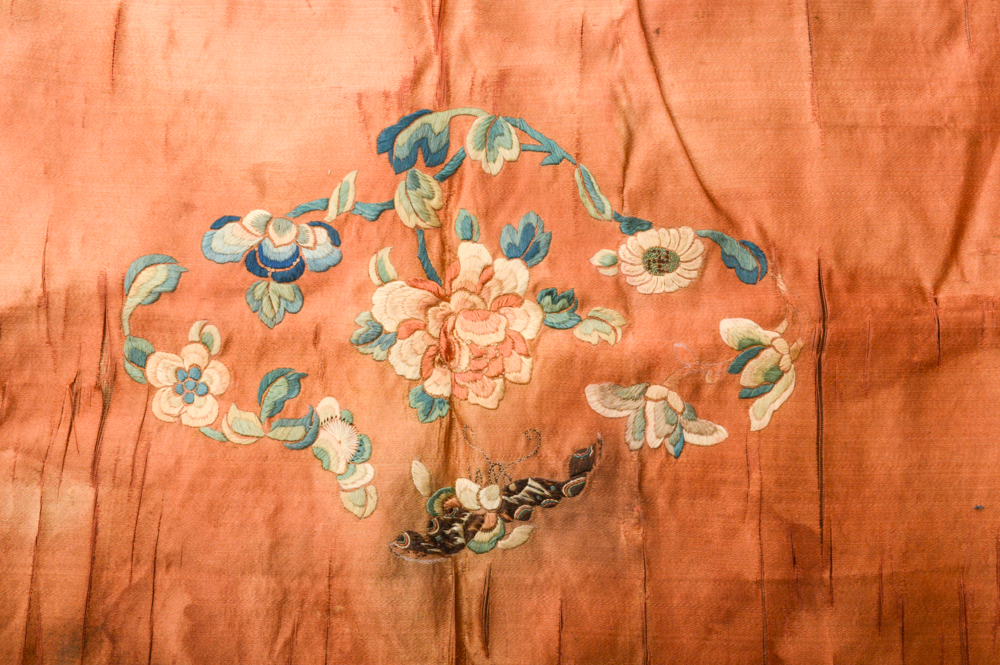19th Century Chinese Embroided Silk Pipe Pouch
