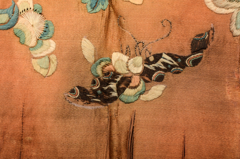 19th Century Chinese Embroided Silk Pipe Pouch