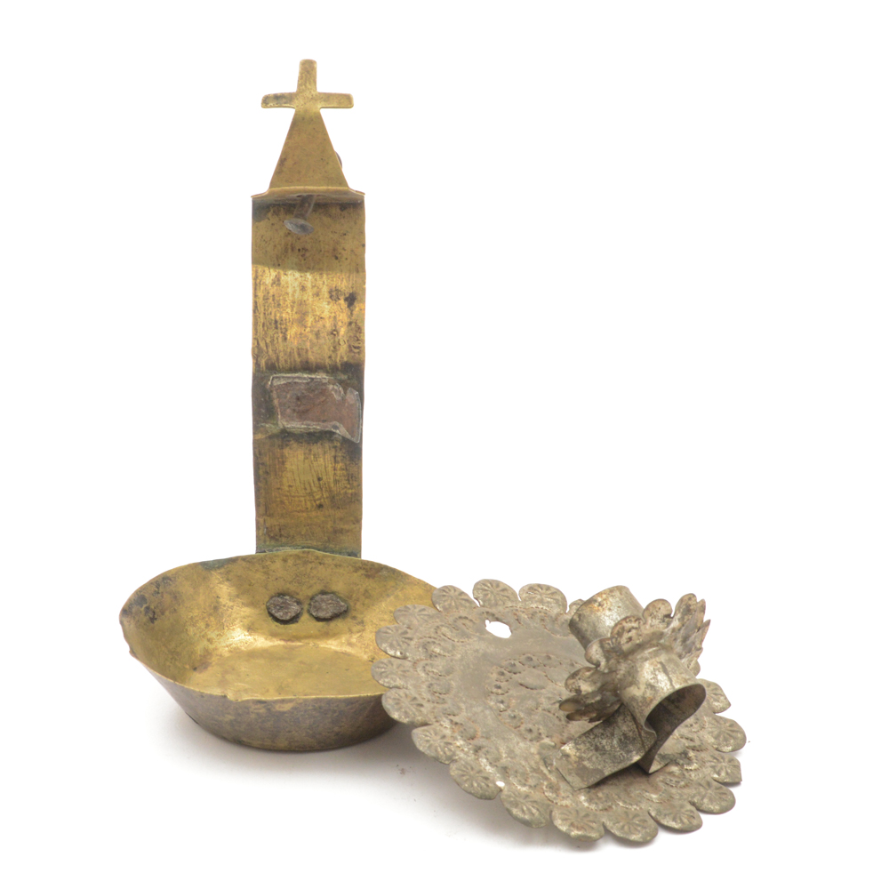 Two Spanish Colonial Candle Holders