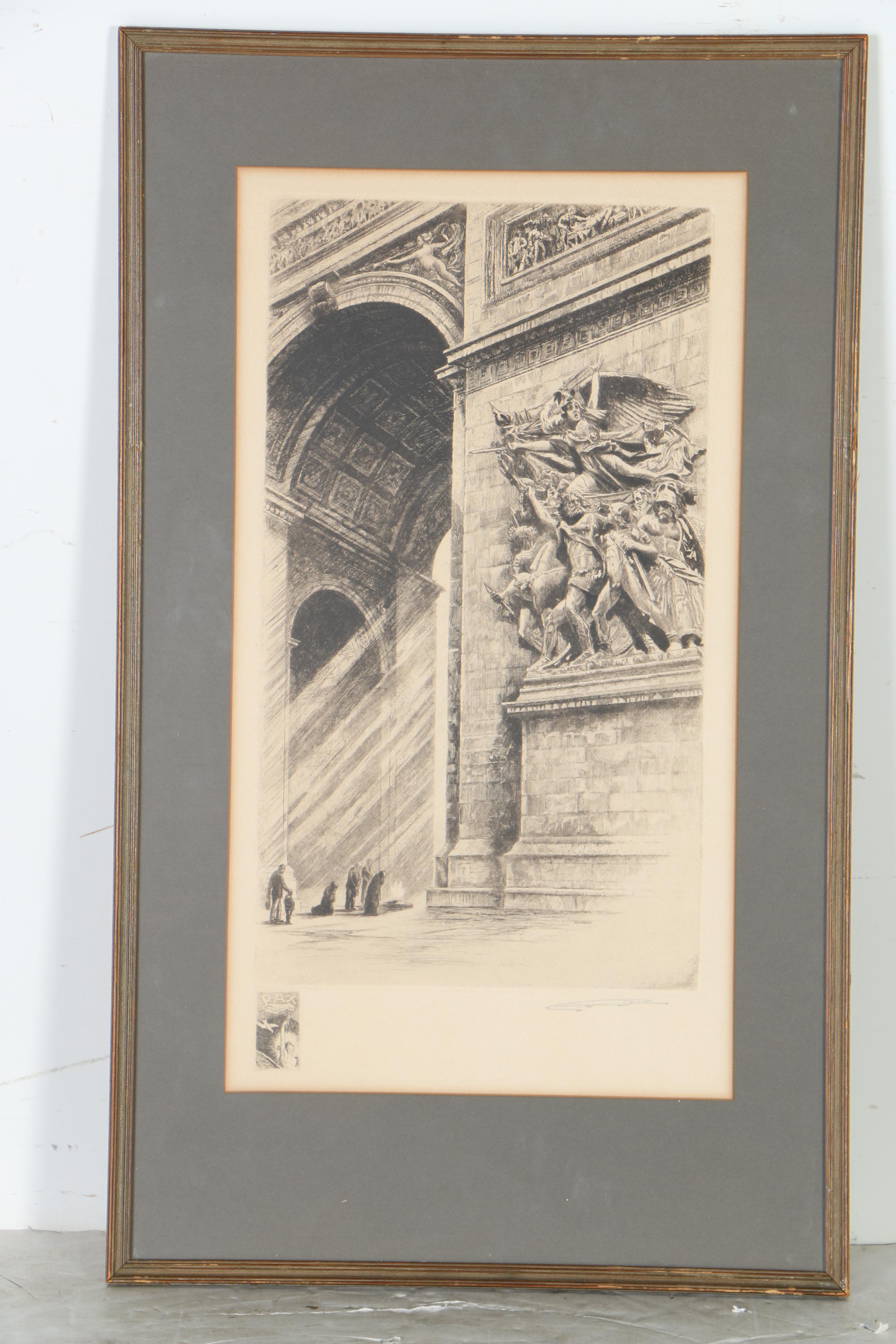 Aime Edmond d'Allemagne Etchings of Parisian Landmarks