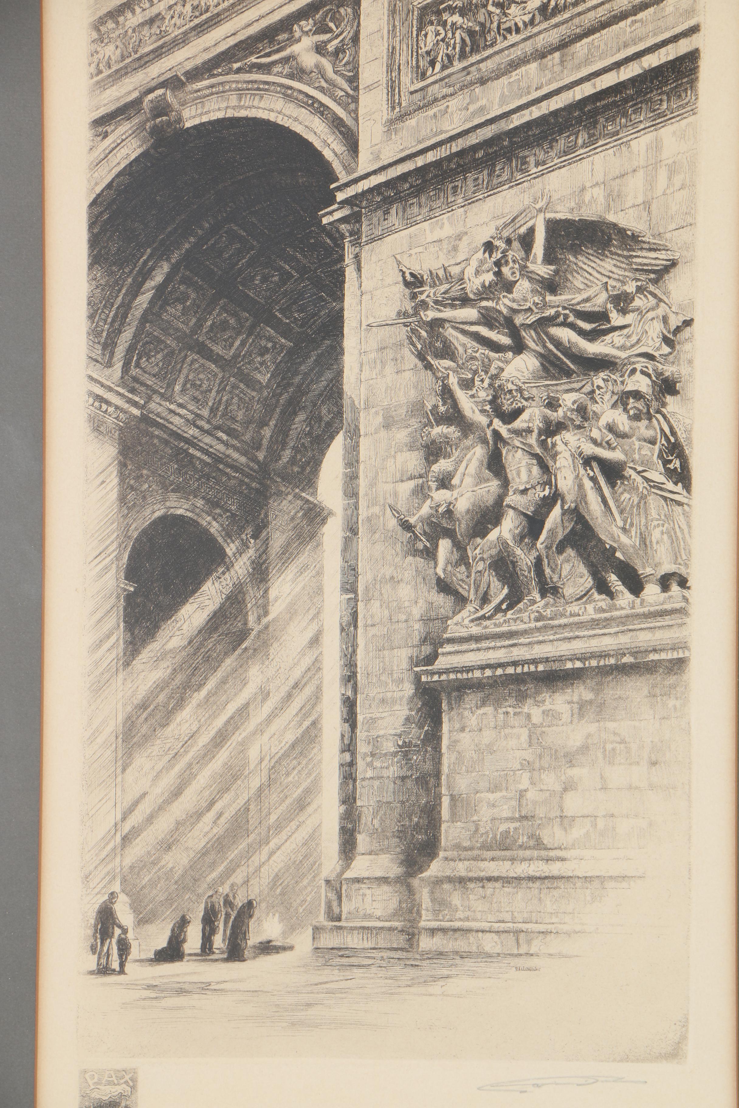 Aime Edmond d'Allemagne Etchings of Parisian Landmarks