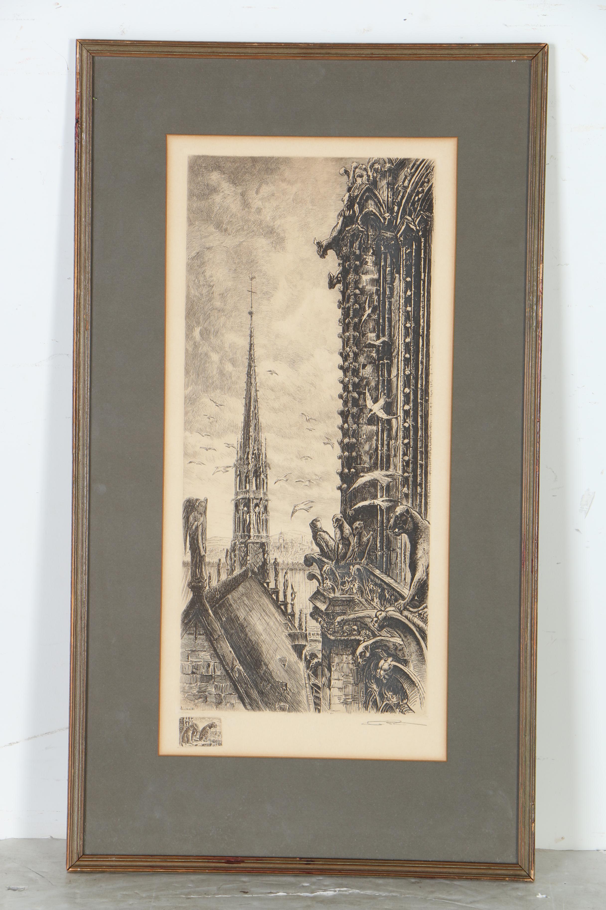 Aime Edmond d'Allemagne Etchings of Parisian Landmarks