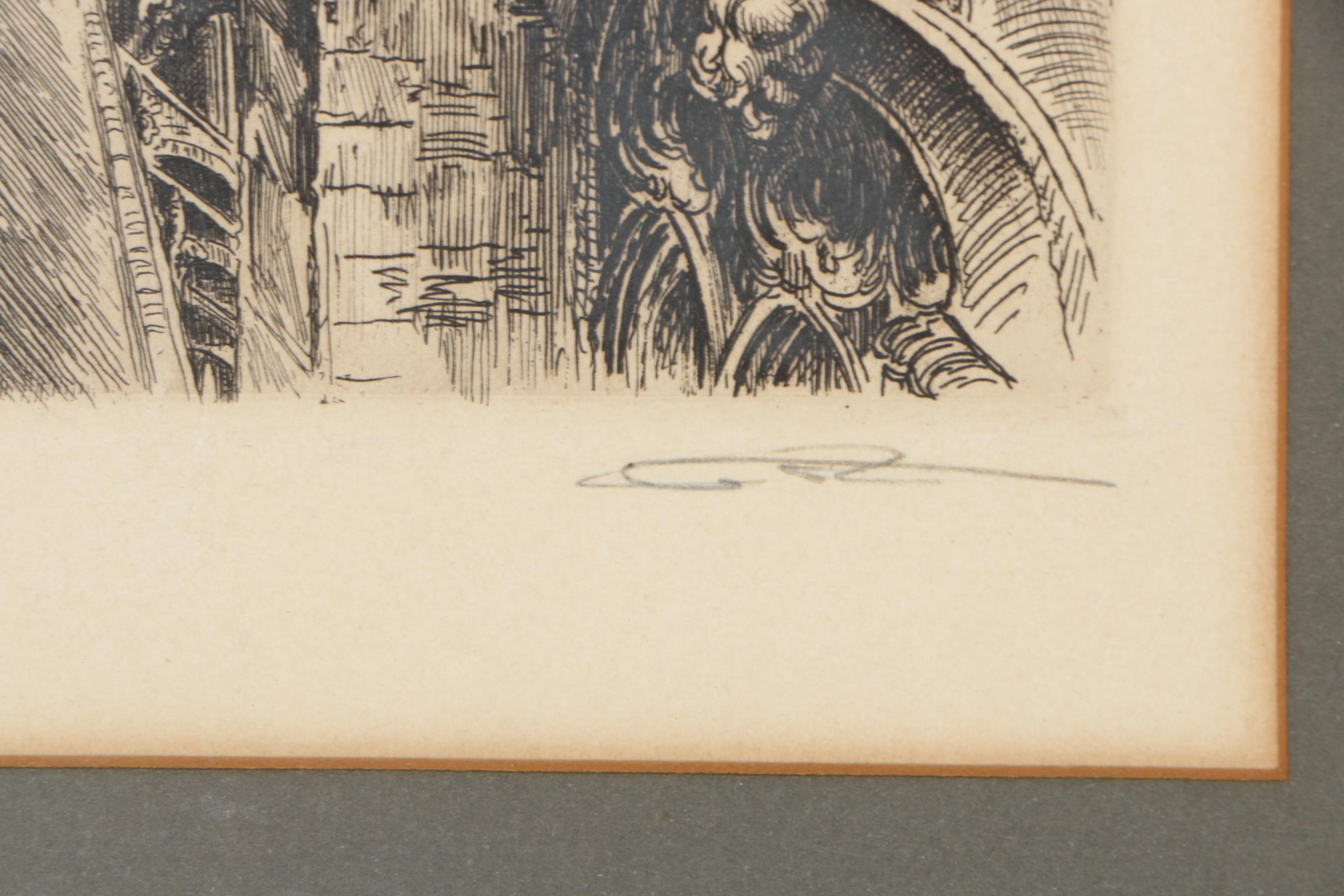 Aime Edmond d'Allemagne Etchings of Parisian Landmarks