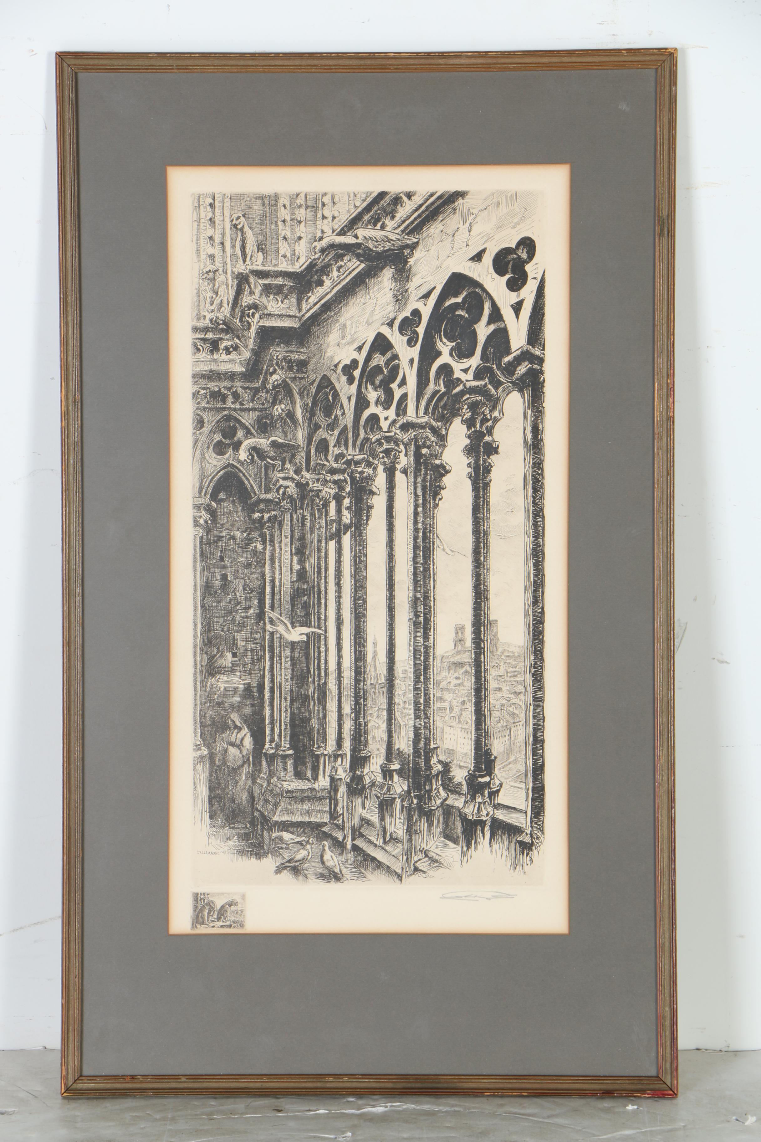 Aime Edmond d'Allemagne Etchings of Parisian Landmarks