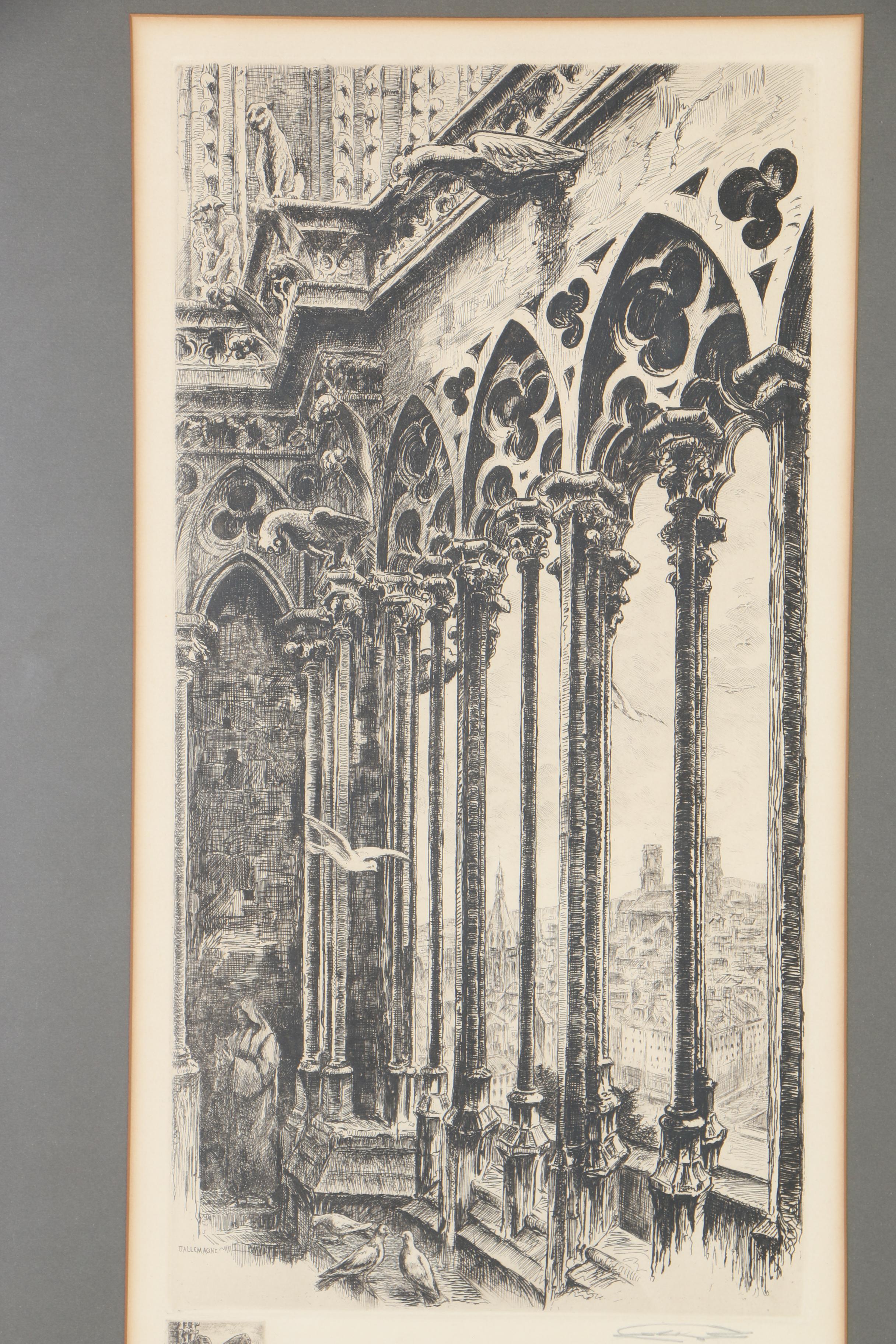 Aime Edmond d'Allemagne Etchings of Parisian Landmarks