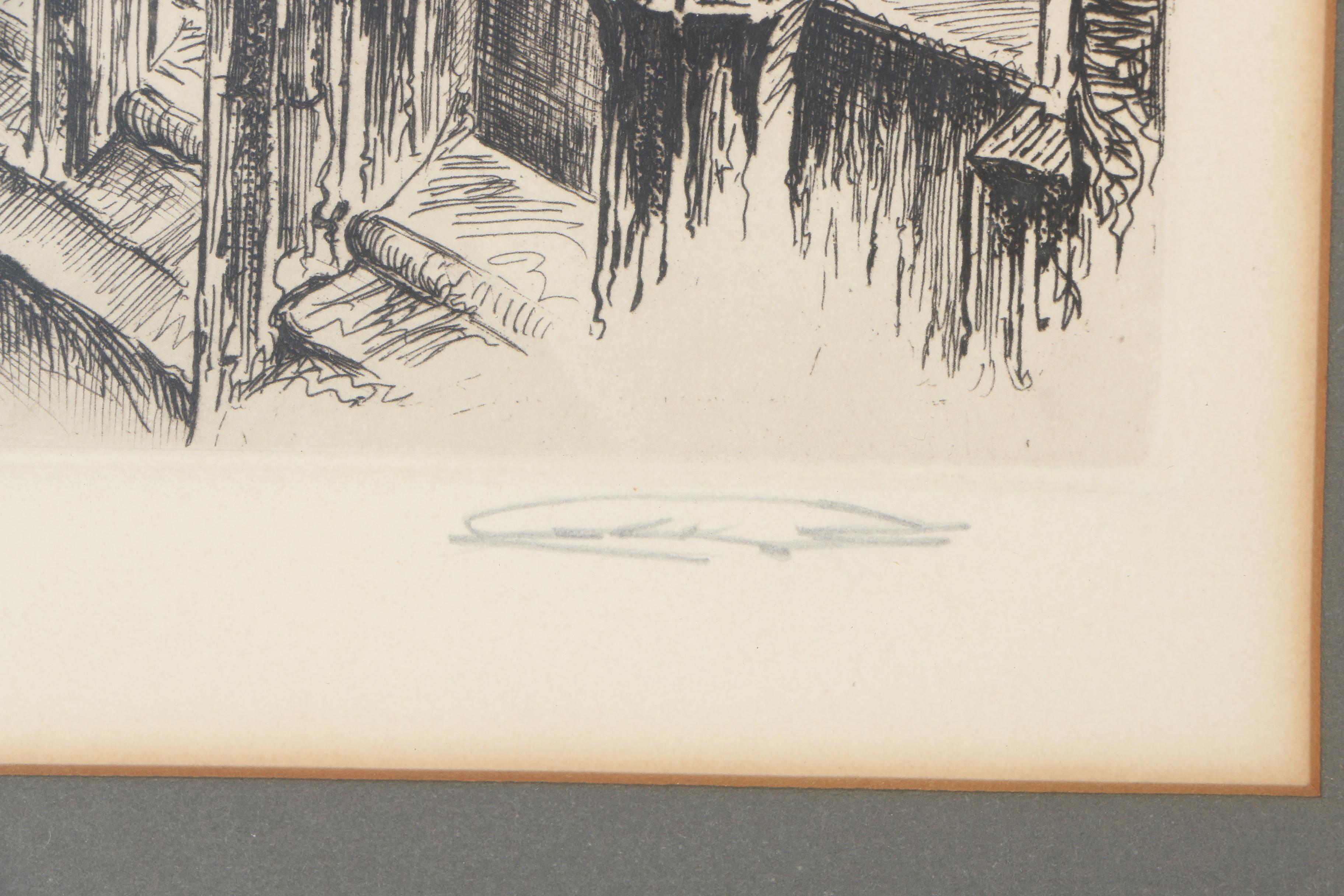 Aime Edmond d'Allemagne Etchings of Parisian Landmarks