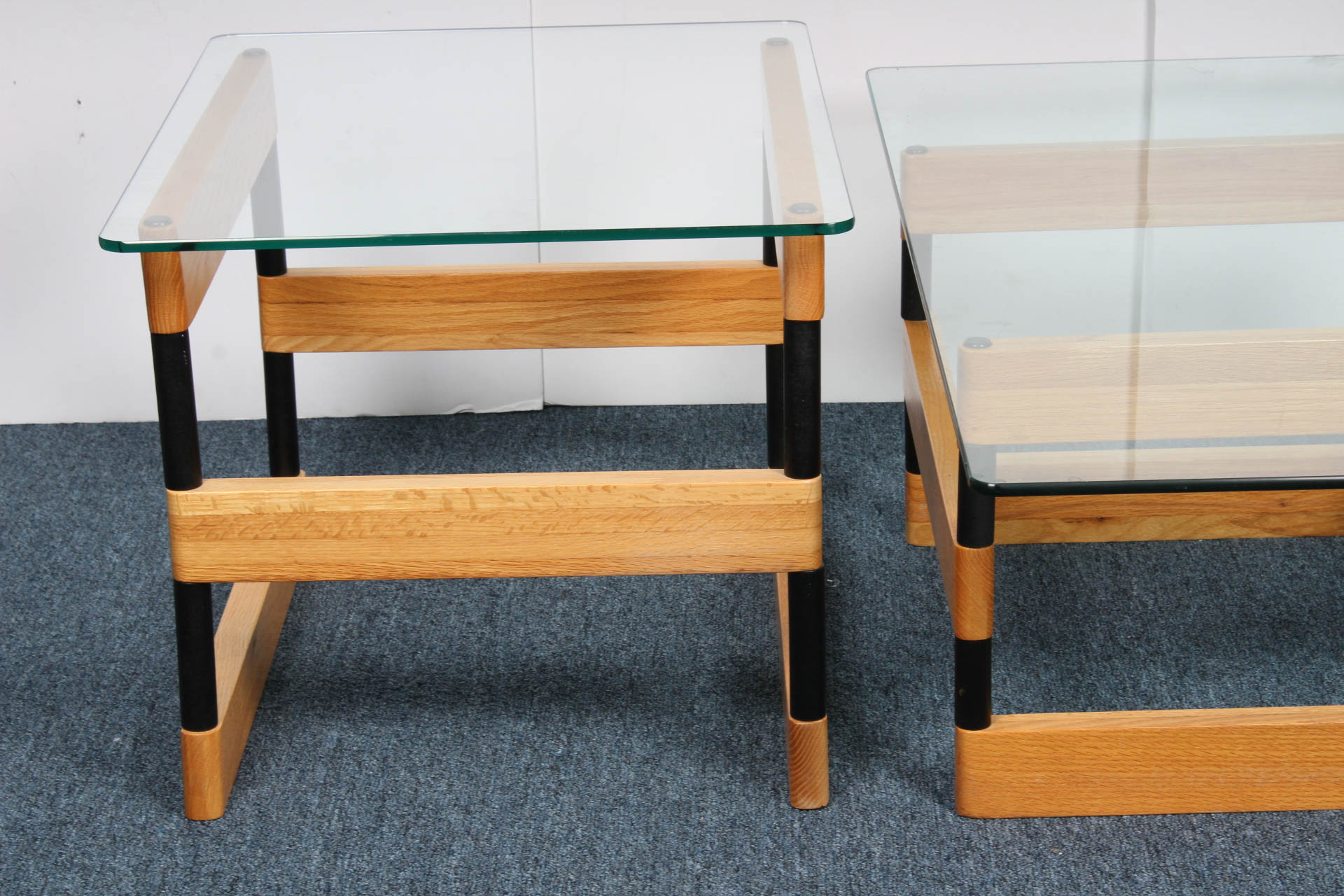Contemporary Oak Table Pair