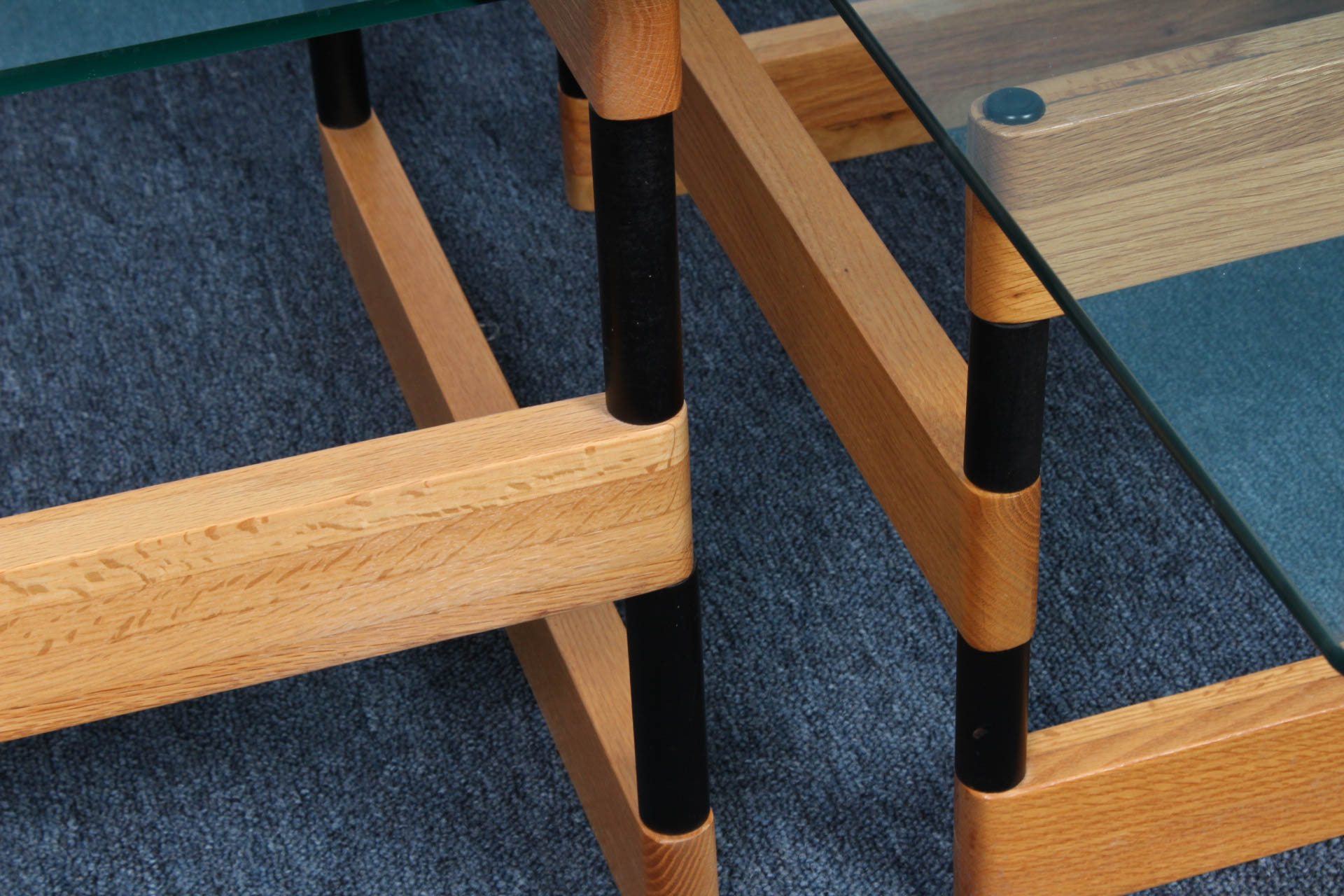Contemporary Oak Table Pair
