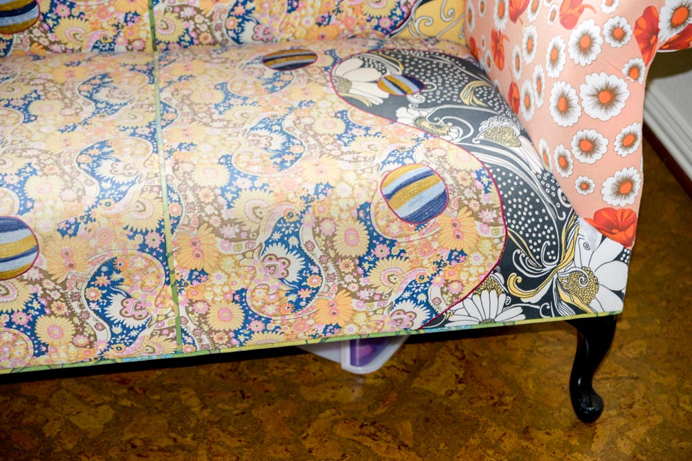 Colorful Floral Upholstered Loveseat