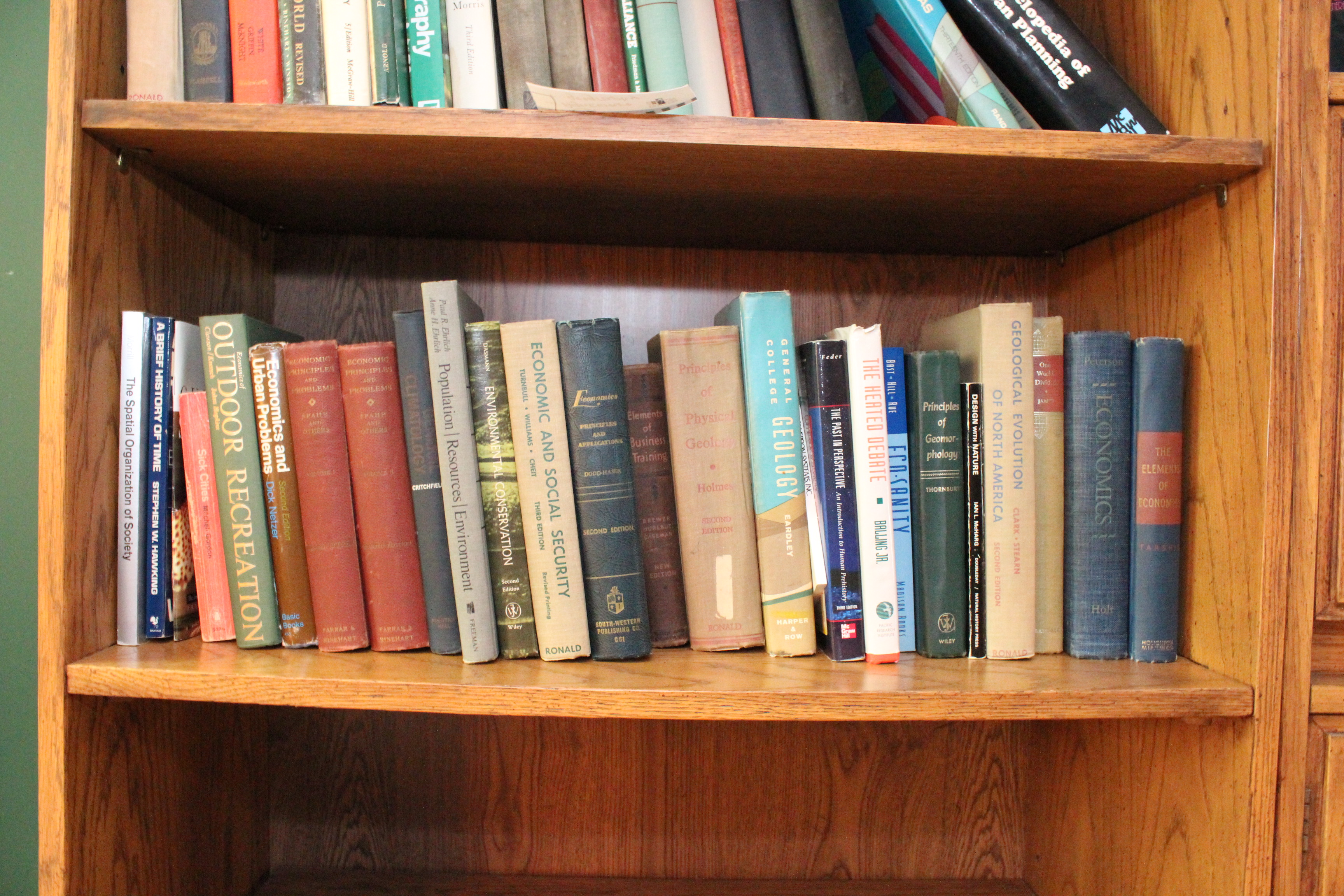 Assortment of Books on Economics, Environmental and Geology.