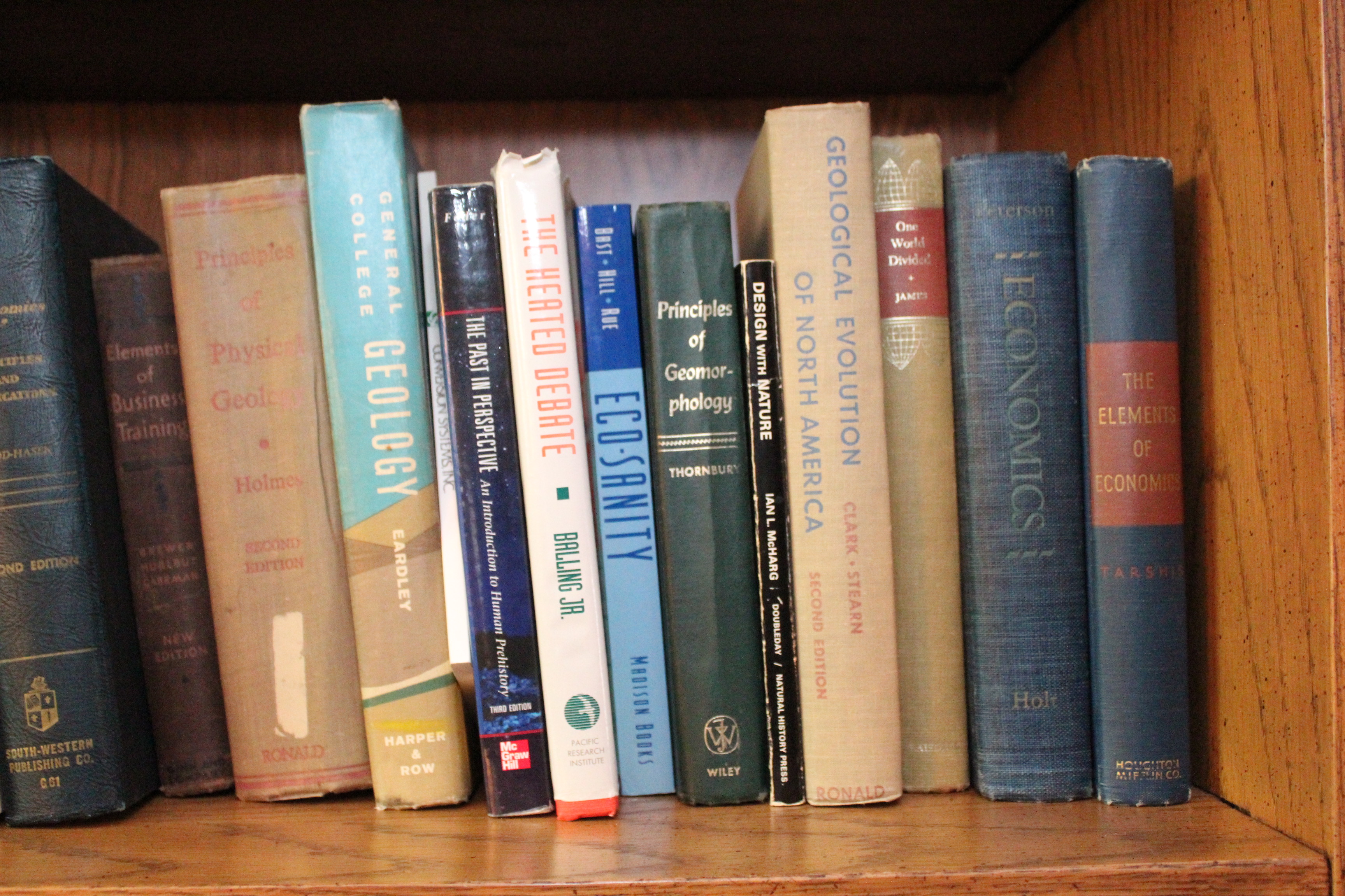 Assortment of Books on Economics, Environmental and Geology.