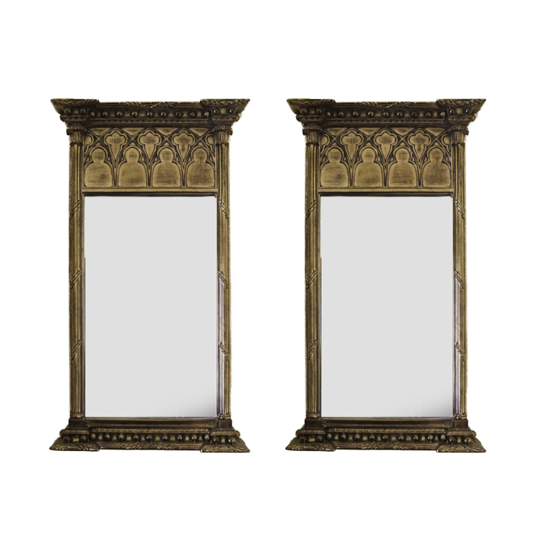 Gold Toned Gothic Style Mirrors