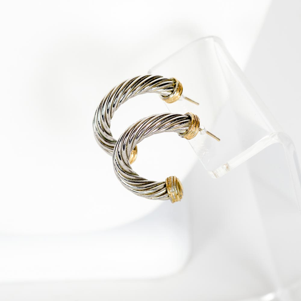 Silver and Gold Tone Necklace and Earrings