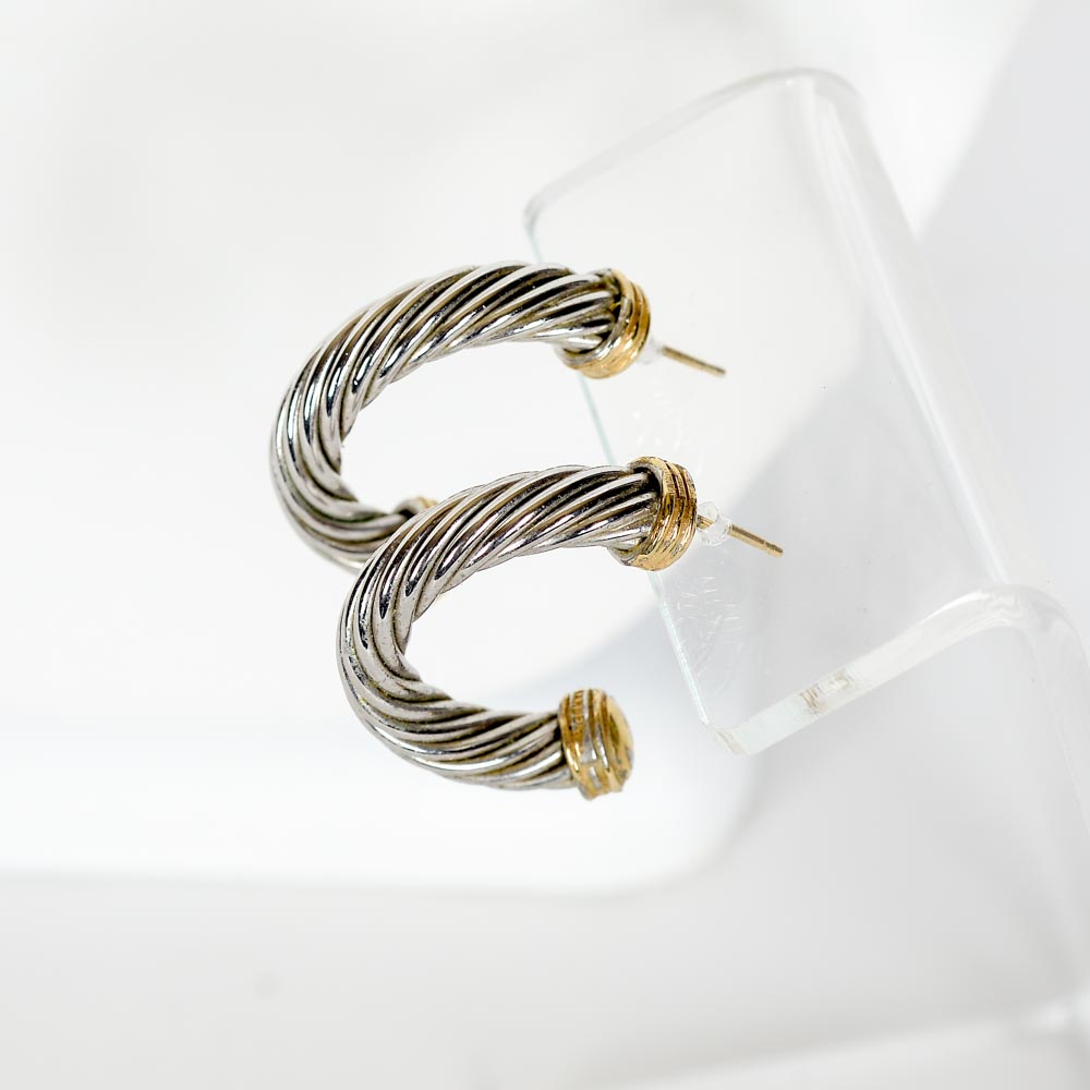 Silver and Gold Tone Necklace and Earrings