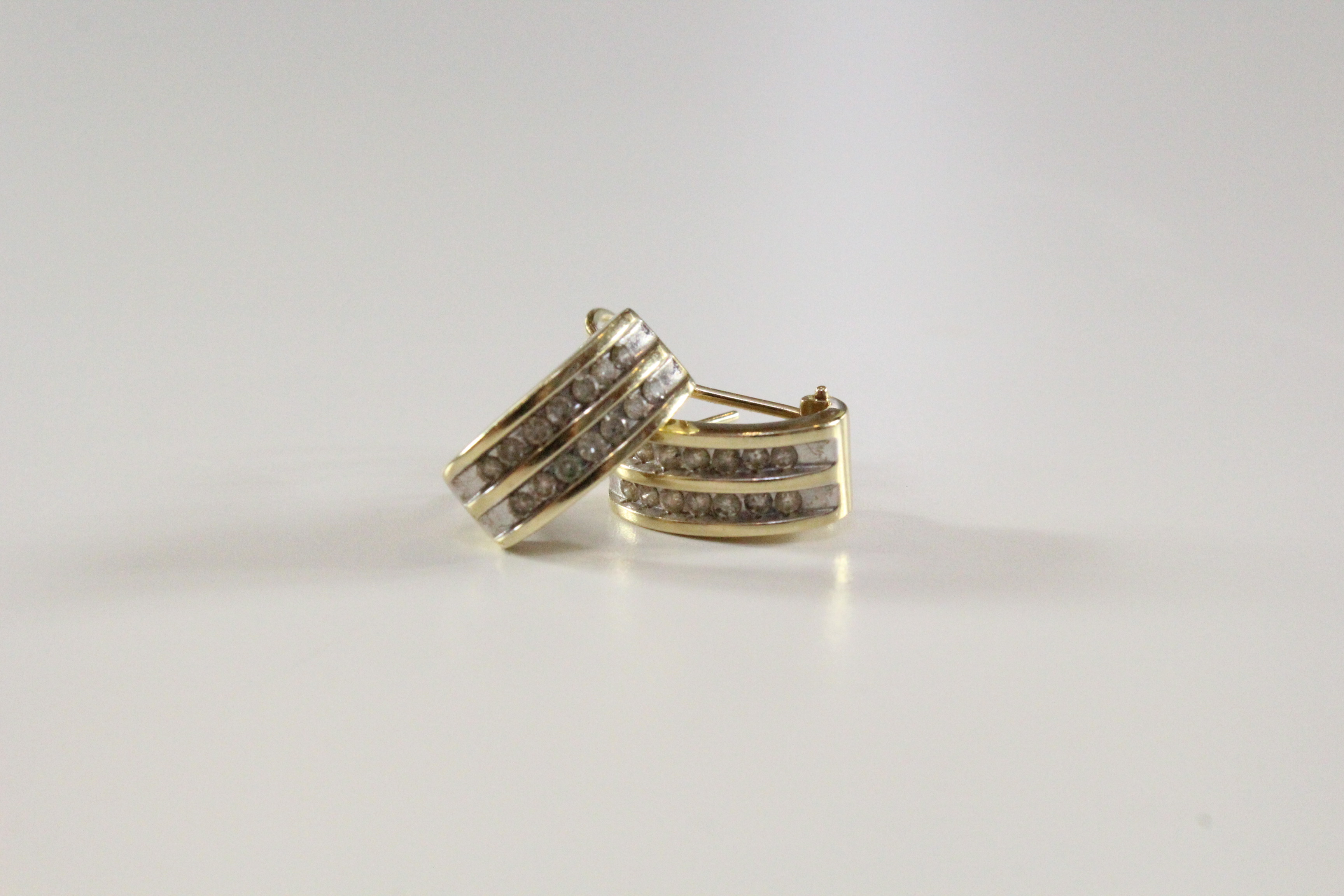 14K Yellow Gold Diamond Earrings