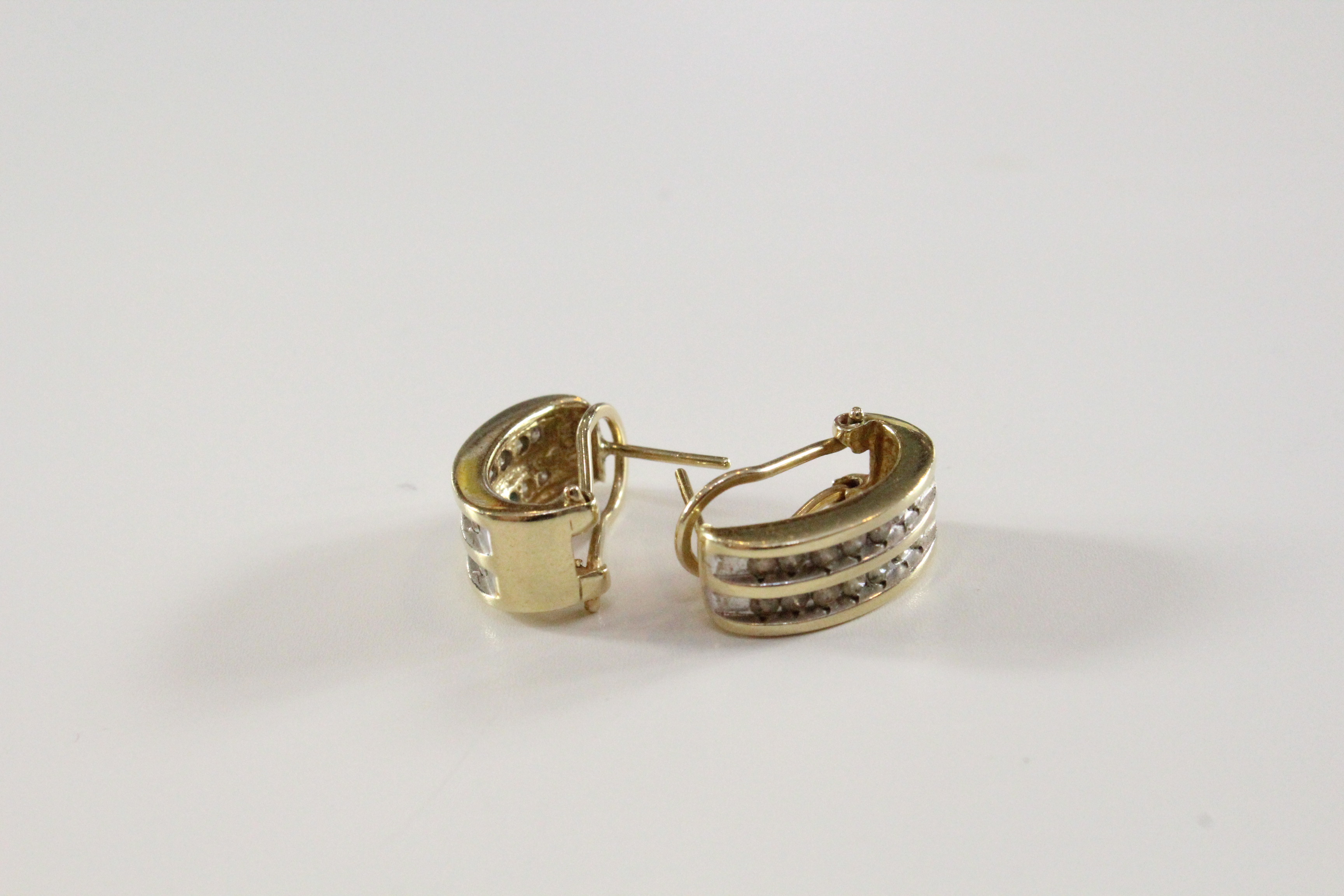 14K Yellow Gold Diamond Earrings