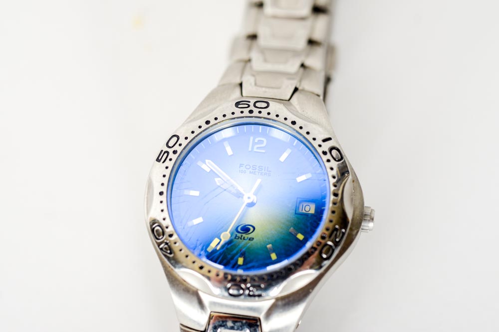 Fossil Blue Stainless Steel Watch