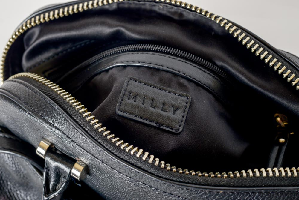 Milly Black Leather Handbag