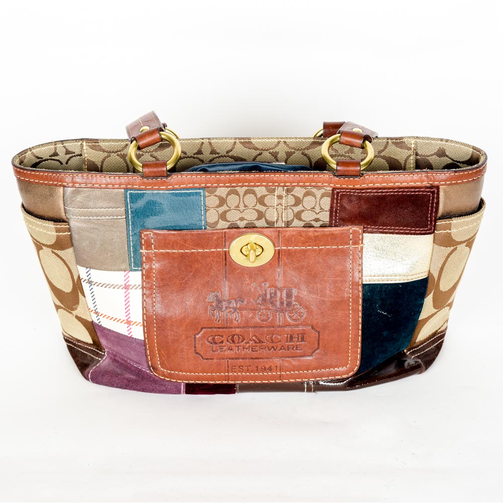 Coach Holiday Patchwork Tote