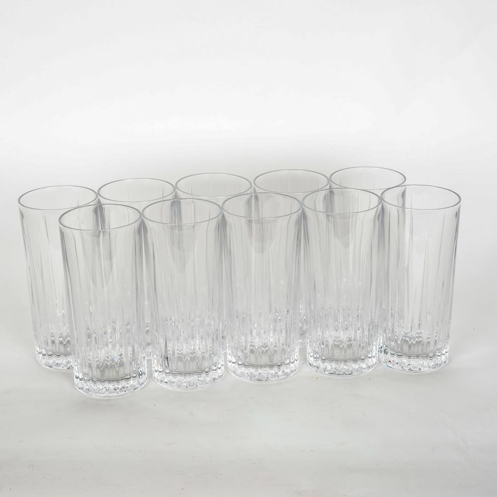 Ten Heavy Leaded Crystal Glasses